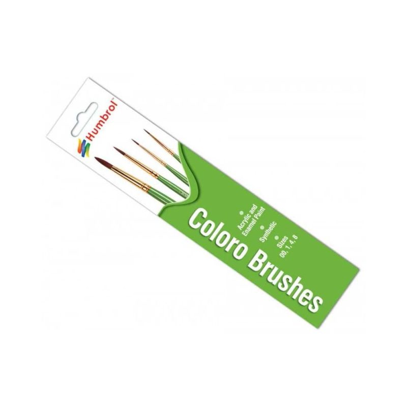 Humbrol Coloro Brush Pack (00/1/4/8) AG4050