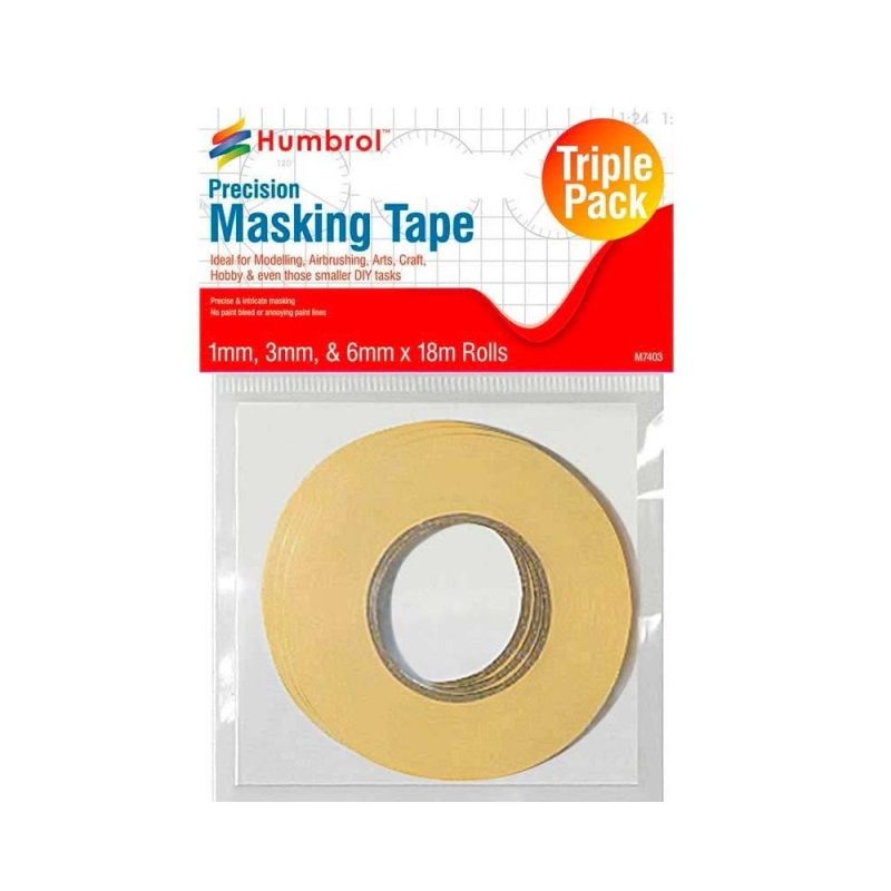 Humbrol Masking Tape Set (1,3 & 6mm x 18m) AG5110