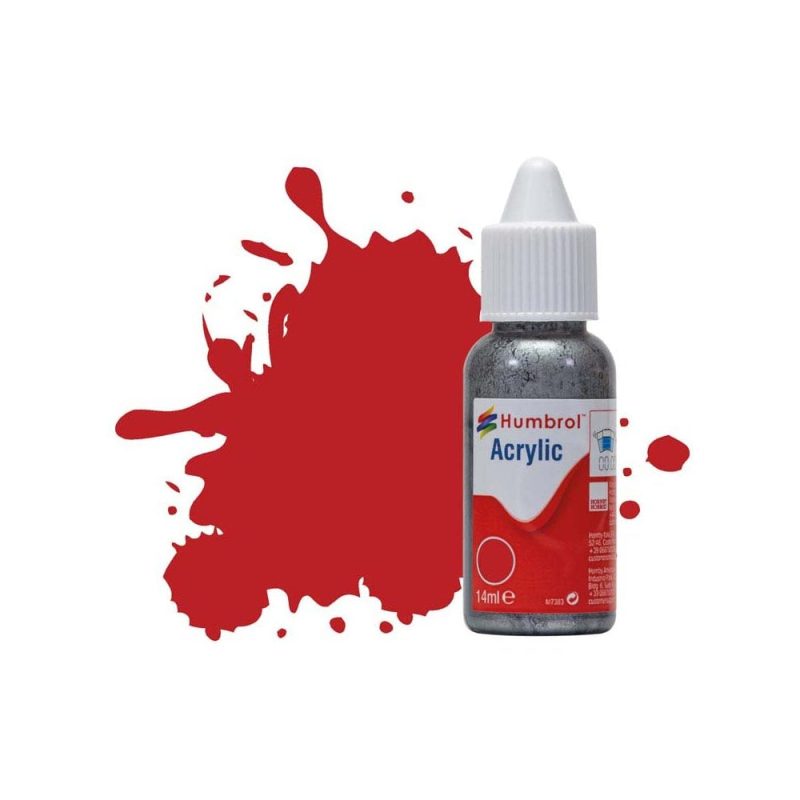 Humbrol Acrylic No 60 Scarlet Matt (14ml) DB0060