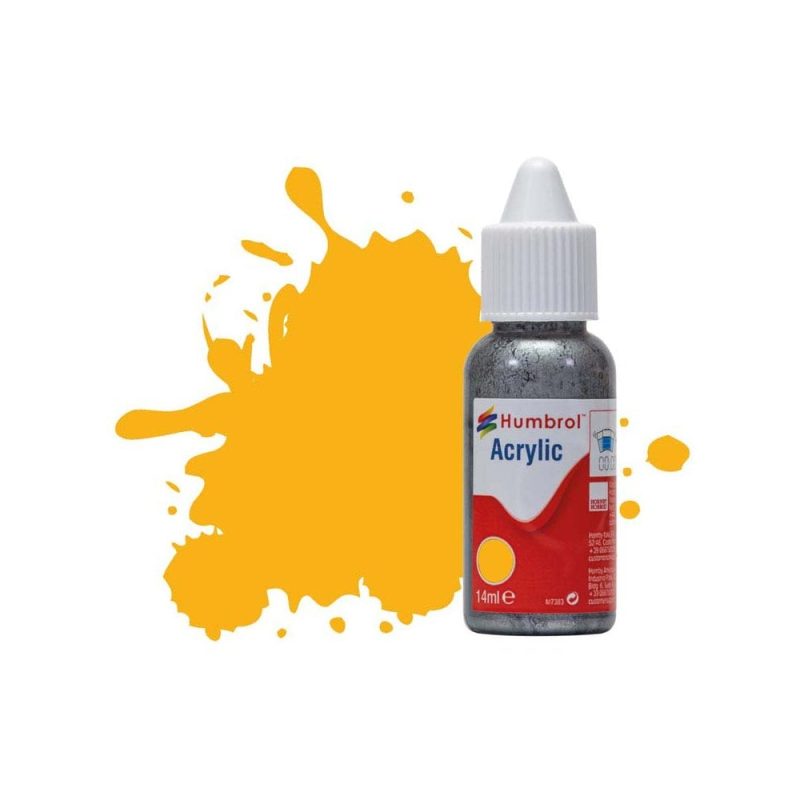 Humbrol Acrylic No 154 Insignia Yellow Matt (14ml) DB0154