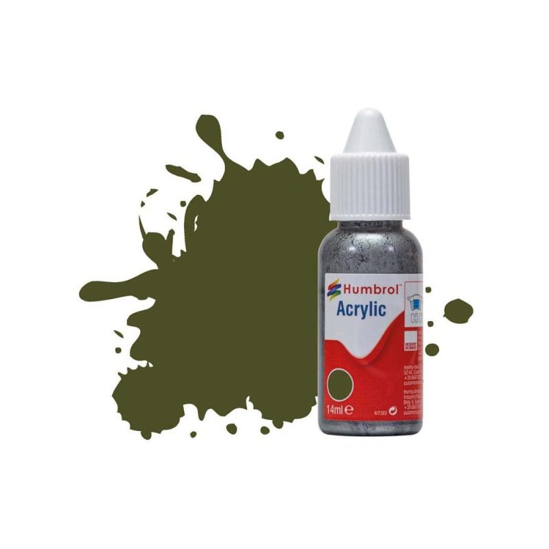 Humbrol Acrylic No 155 Matt Olive Drab Matt (14ml) DB0155