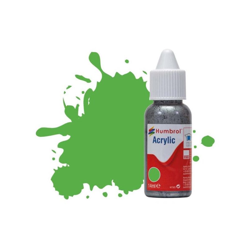 Humbrol Acrylic No 208 Fluorescent Signal Green Gloss (14ml) DB0208