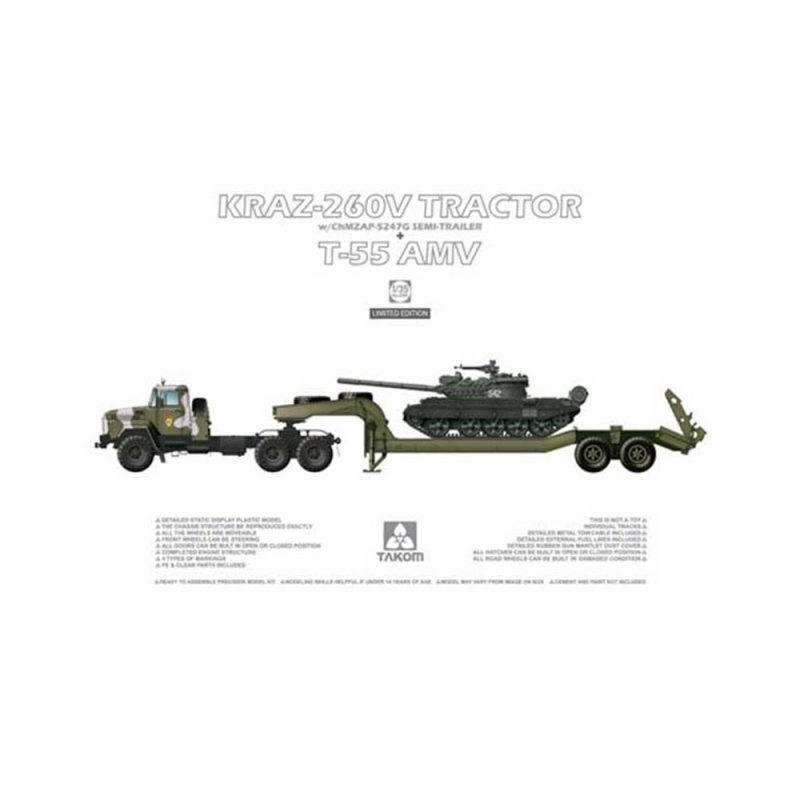 1/35 Kraz 260V Tractor T55 AMV Tank Takom 02095