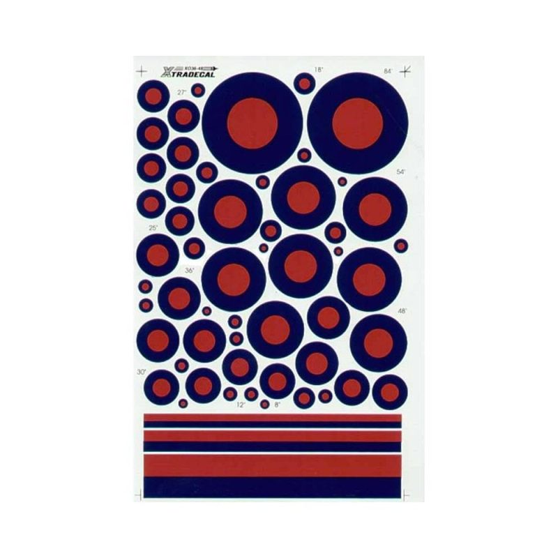 1/48 Post War RAF Red/Blue National Insignia Xtradecal X48036