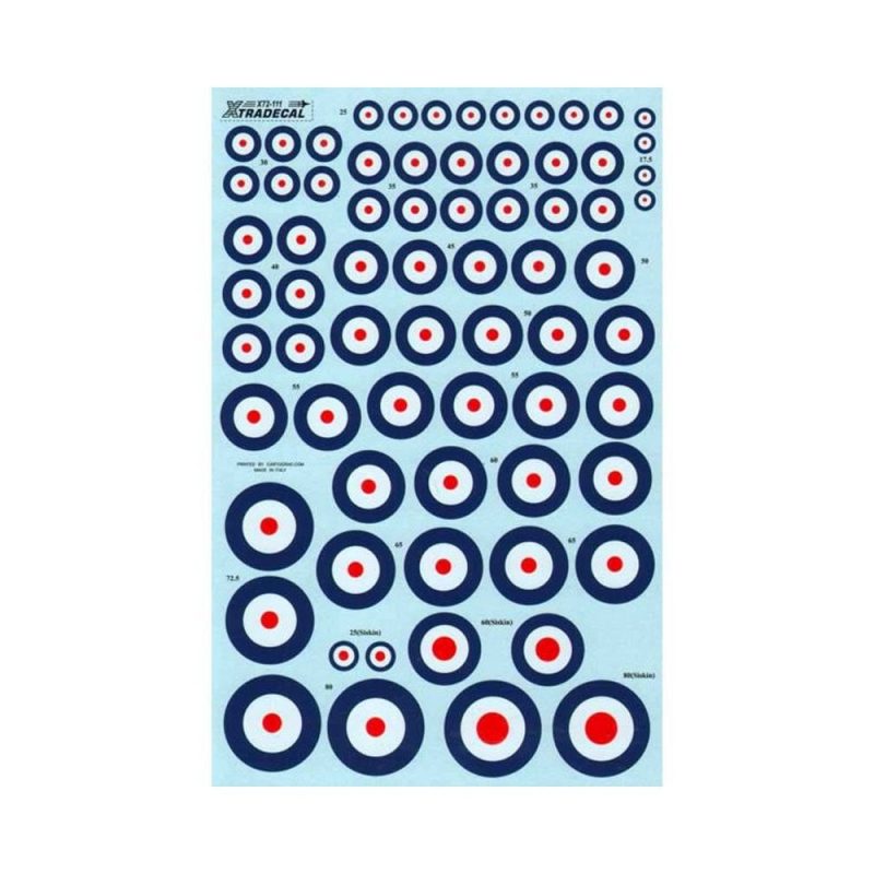 1/72 RAF National Insignia/Roundels 1920 - 1939 Xtradecal X72111