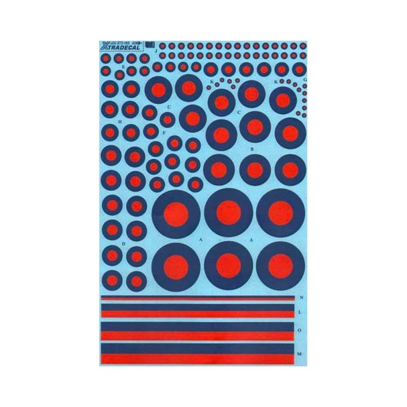 1/72 RAF Post War Red/Blue Tactical Roundels Xtradecal X72165