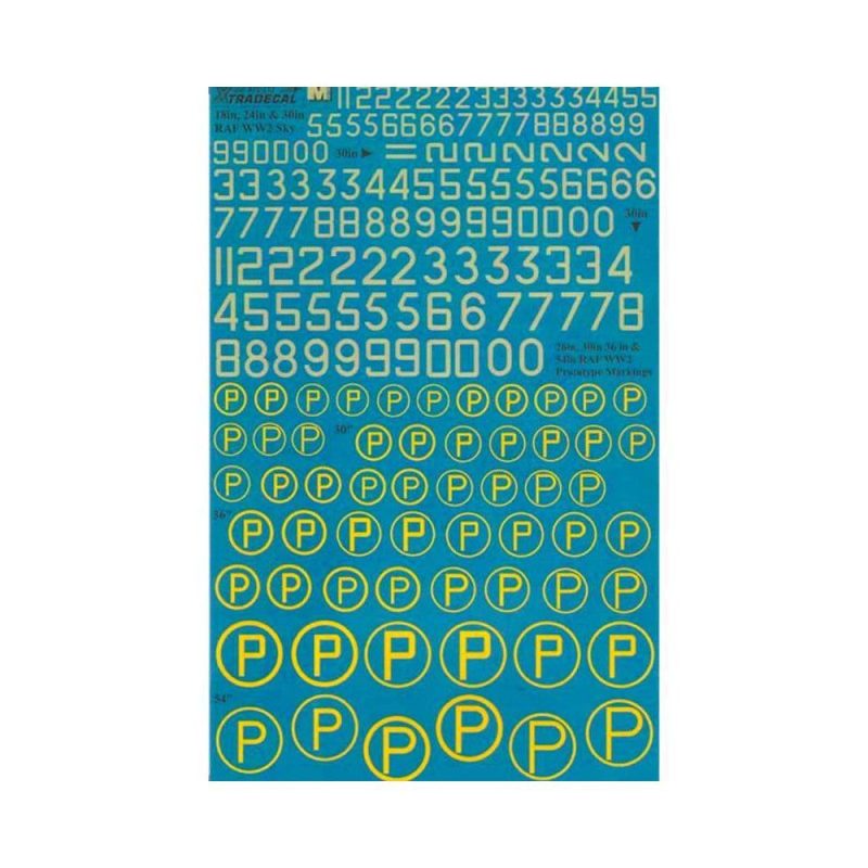 1/72 RAF WWII. Sky code Numbers Xtradecal X72213