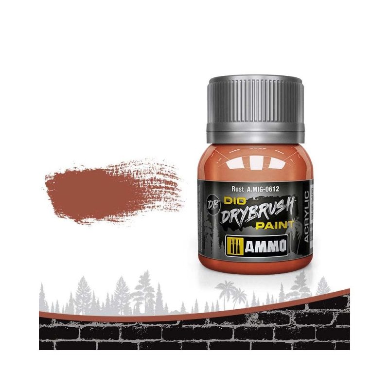 40ml Rust Dio Dry Brush Paint Ammo A.MIG-0612
