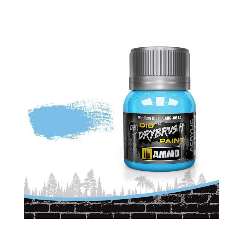 40ml Medium Blue Dio Dry Brush Paint Ammo A.MIG-0614