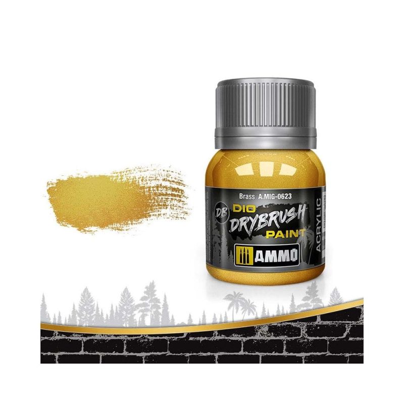 40ml Brass Dio Dry Brush Paint Ammo A.MIG-0623