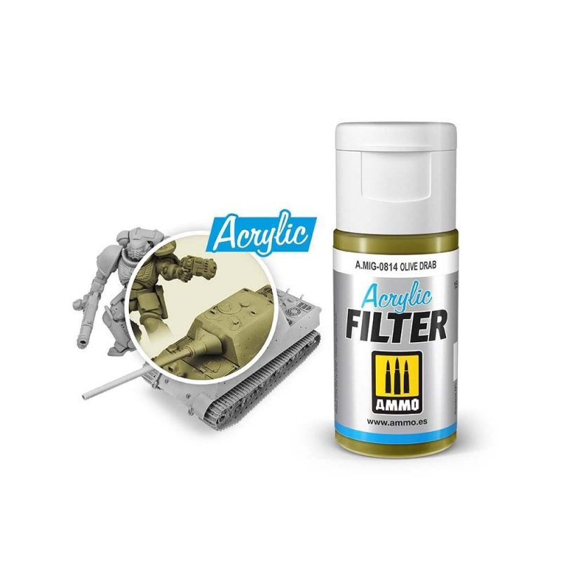 ACRYLIC FILTER Olive Drab Ammo A.MIG-0814
