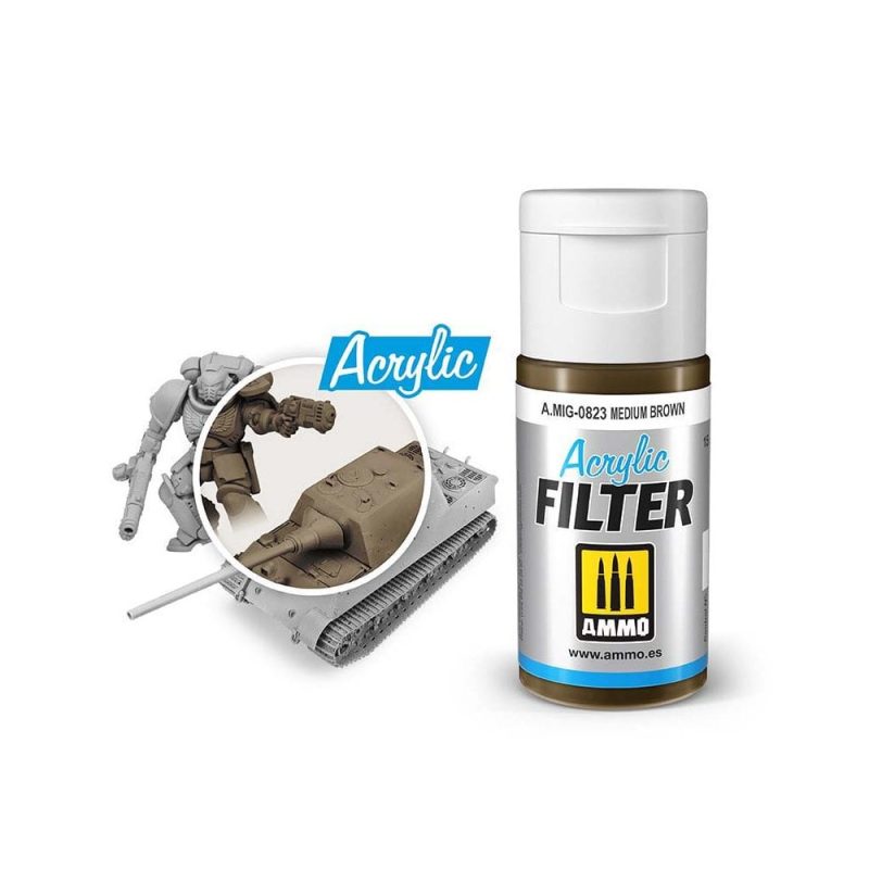 ACRYLIC FILTER Medium Brown Ammo A.MIG-0823
