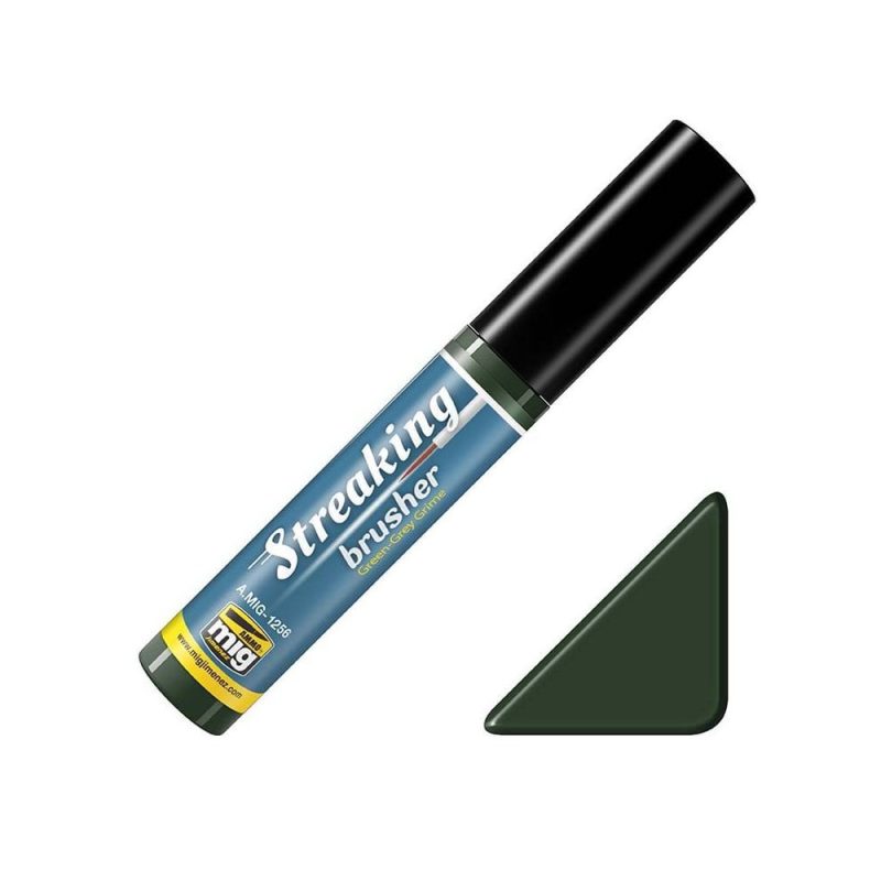 Green-Grey Grime Streaking Brusher Ammo A.MIG-1256