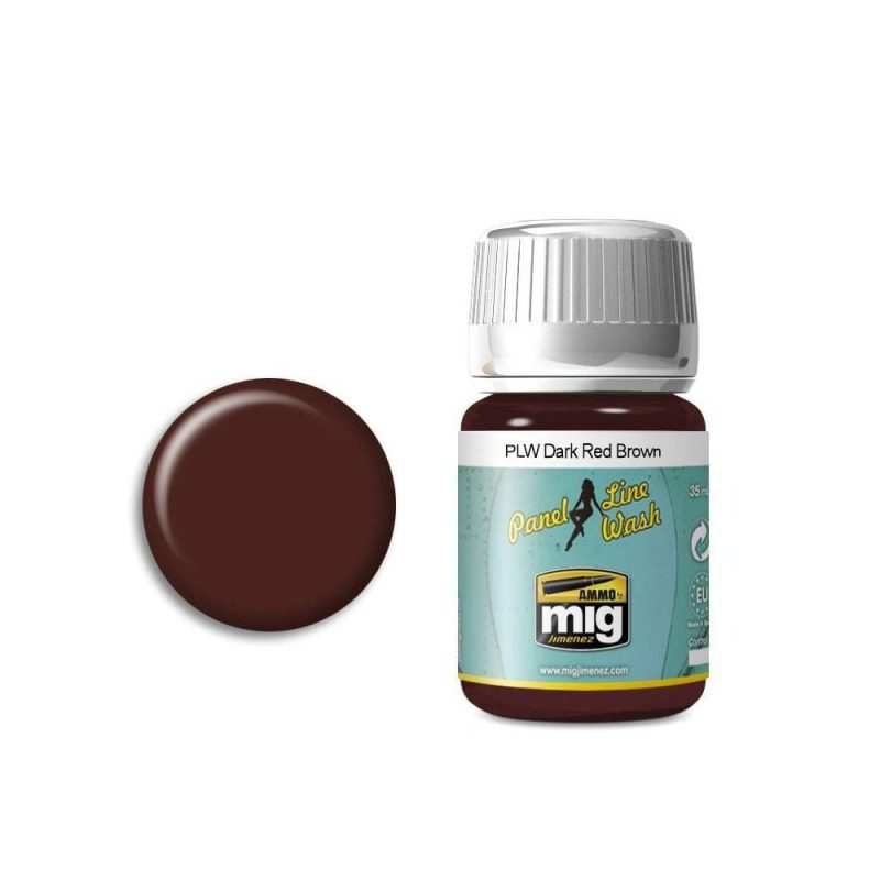 35ml Dark Red Brown Panel Line Wash Ammo A.MIG-1605