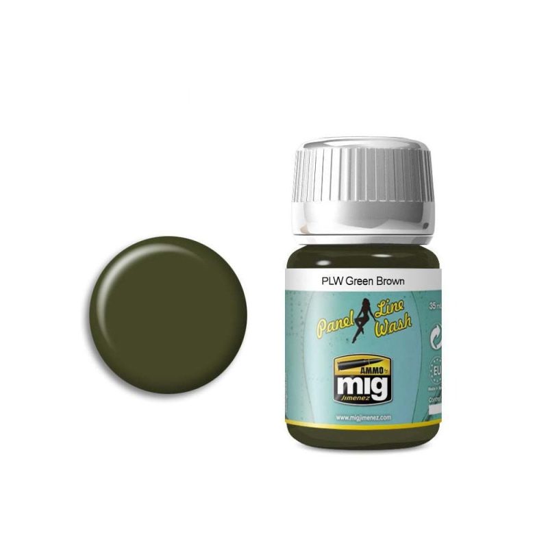 35ml Green Brown Panel Line Wash Ammo A.MIG-1612