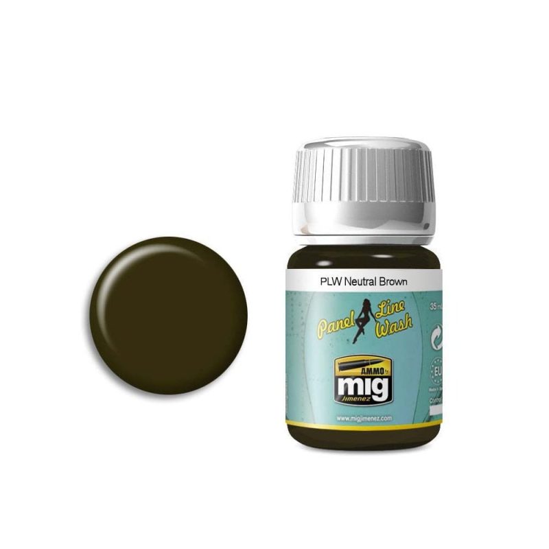 35ml Neutral Brown Panel Line Wash Ammo A.MIG-1614