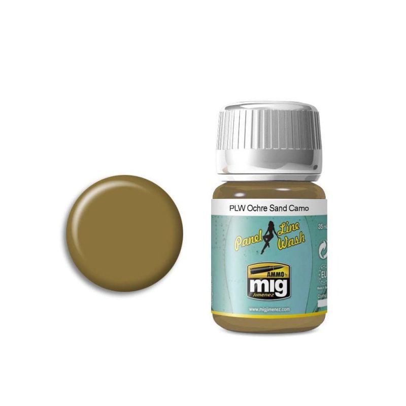 35ml Ochre For Sand Camo Panel Line Wash Ammo A.MIG-1622
