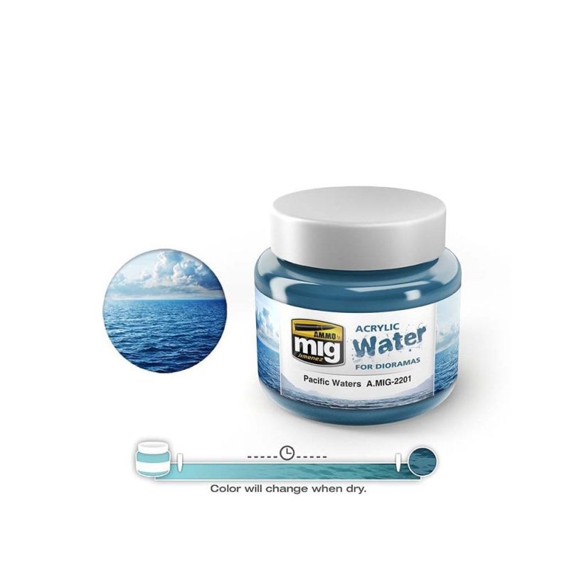 250ml Pacific Waters - Acrylic Water Ammo A.MIG-2201