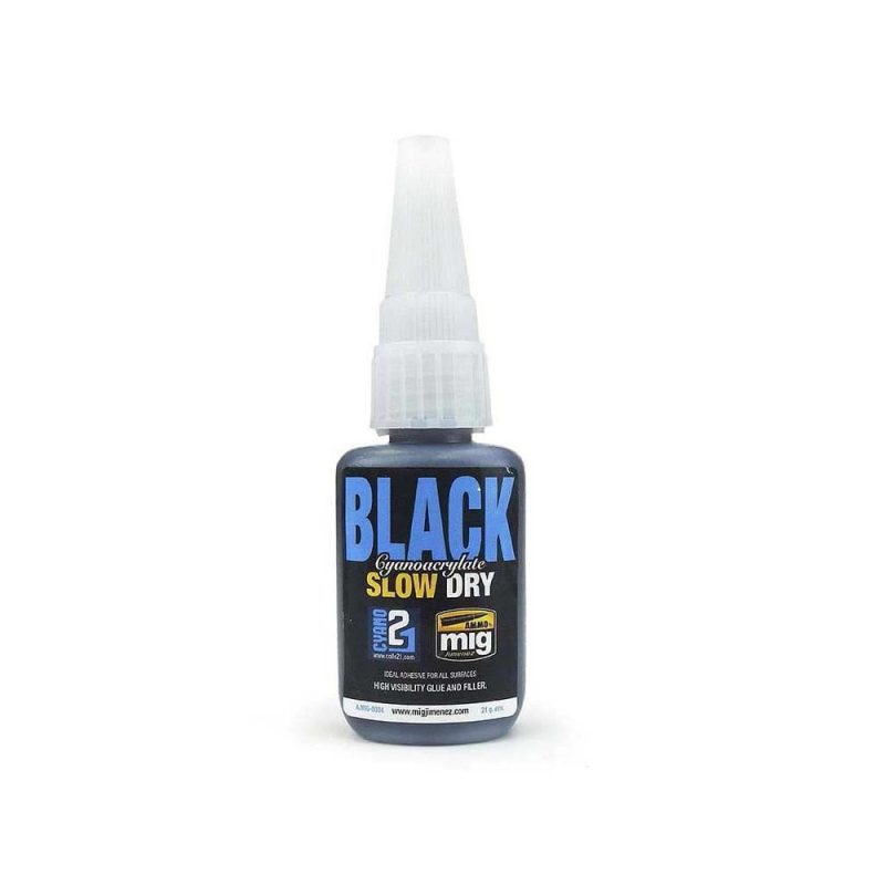 Black Slow Dry (CA) Cyanoacrylate Ammo A.MIG-8034