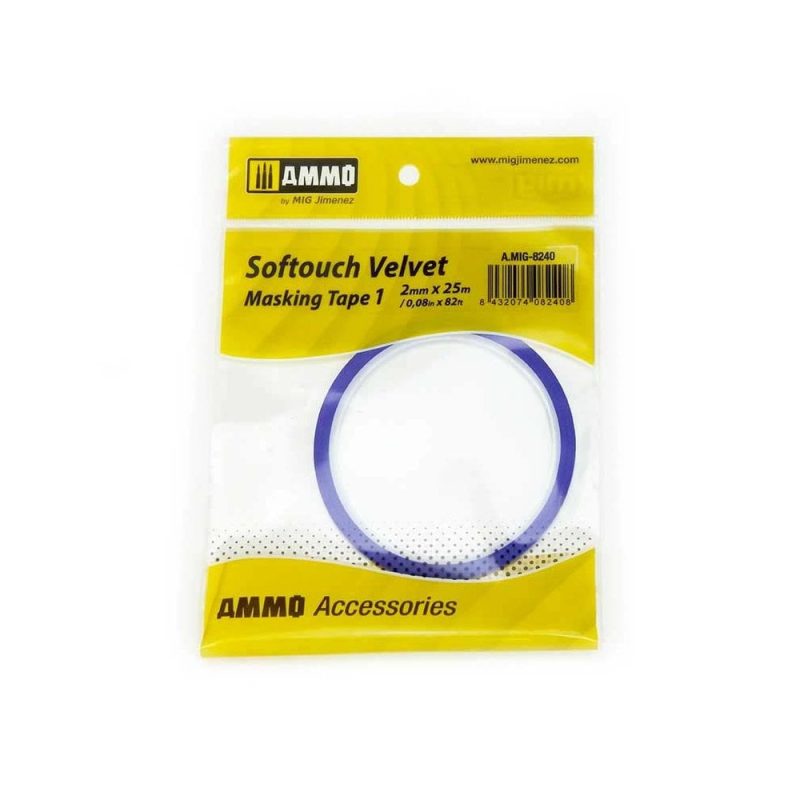 Softouch Velvet Masking Tape #1 (2mm x 25m) Ammo A.MIG-8240