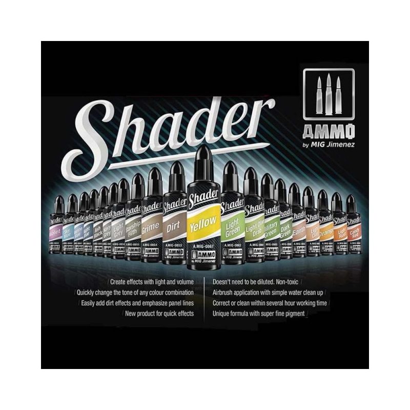 20x 10ml Acrylic Shader Bundle Ammo Mig Jimenez