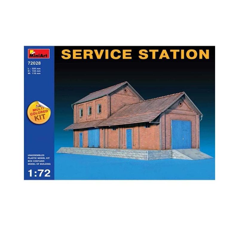 Miniart Service Station Multi Coloured Kit (1/72) 72028