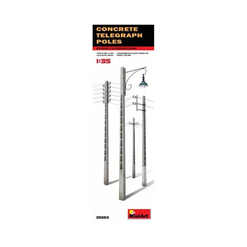Miniart Concrete Telegraph Poles (1/35) 35563