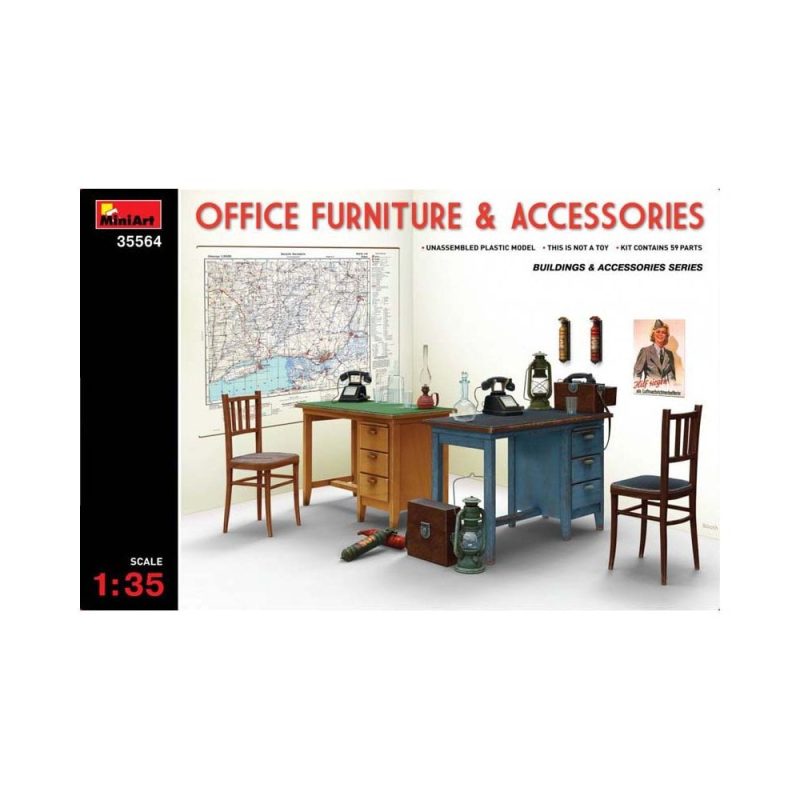 Miniart Office Furniture and Accessories (1/35) 35564