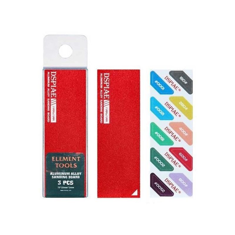 DSPIAE Aluminum Alloy Sanding Board (Red) 3pcs AS-RD25
