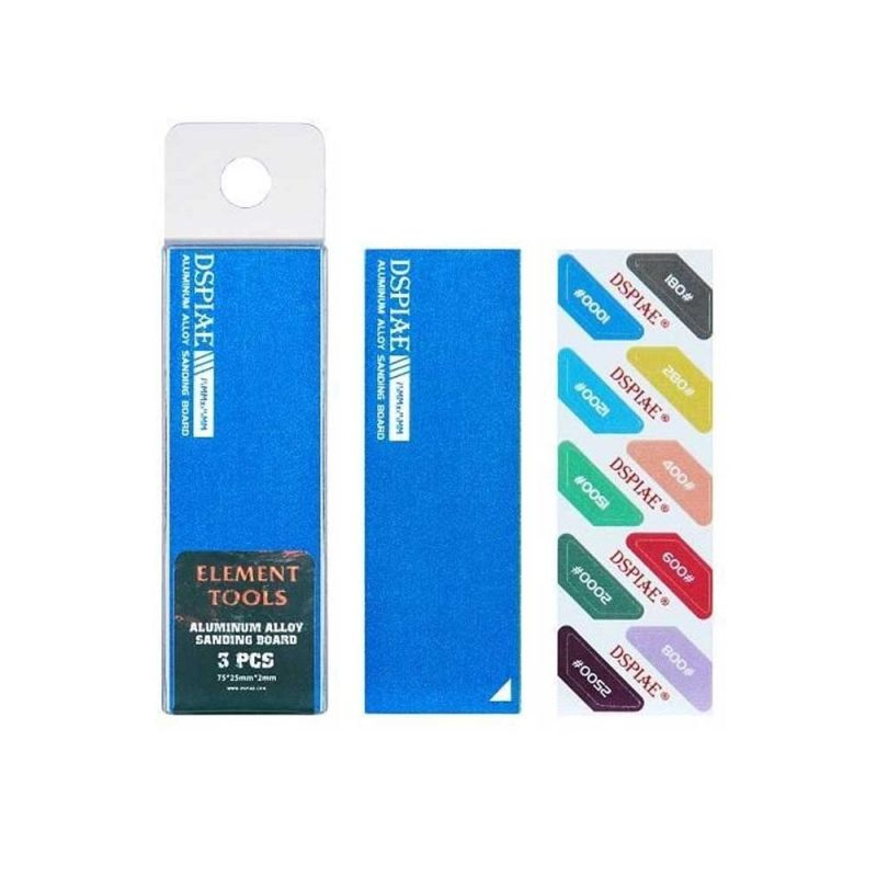 DSPIAE Aluminum Alloy Sanding Board (Blue) 3pcs AS-BL25