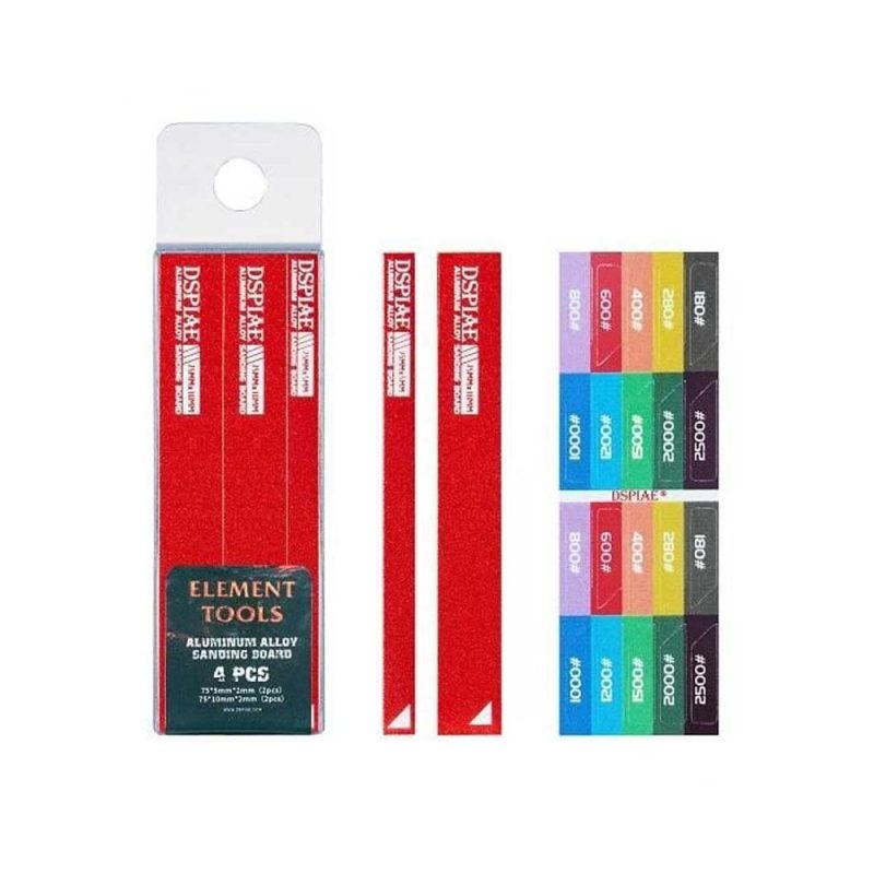 DSPIAE Aluminum Alloy Sanding Board (Red) 4pcs AS-RD15