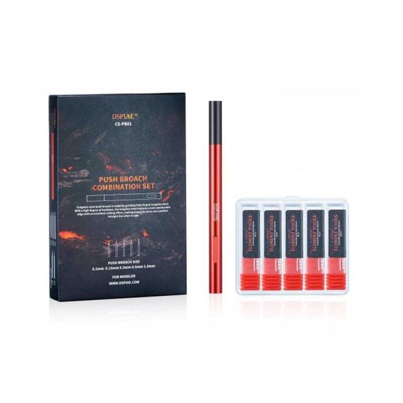 DSPIAE Push Broach Combination Set (0.1 0.15 0.3 0.5 1.0mm) CS-PB01