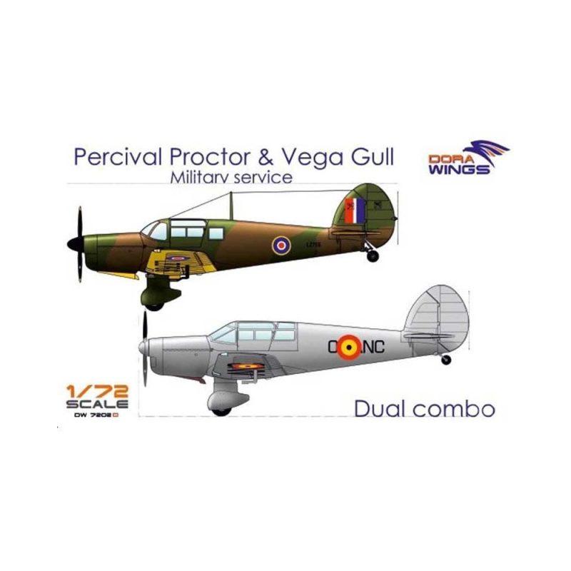 1/72 Percival Proctor& Vega Gull (2 in 1) Dora Wings K7202D