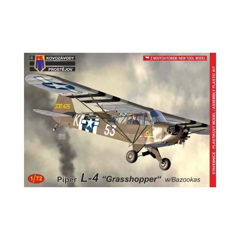 1/72 Piper L-4 Grasshopper with Bazookas Kovozavody Prostejov 72190