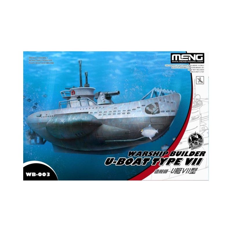 Warship Builder U-Boat Type VII Cartoon Ship Meng Model WB-003