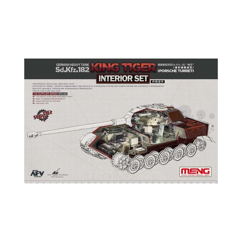 1/35 Sd.Kfz.182 King Tiger Interior (Porsche) Meng Model SPS-062