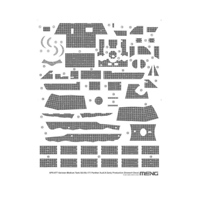 1/35 Sd.Kfz.171 Panther Ausf A Early Decals Meng Model SPS-077