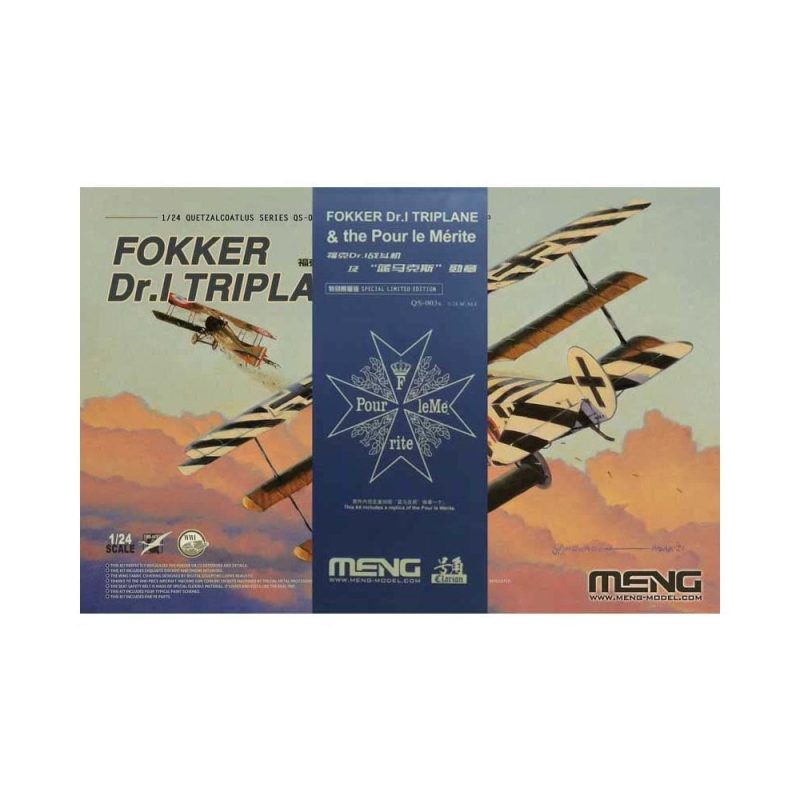 1/24 Fokker Dr.I Triplane & Blue Max Medal Meng Model QS-003S