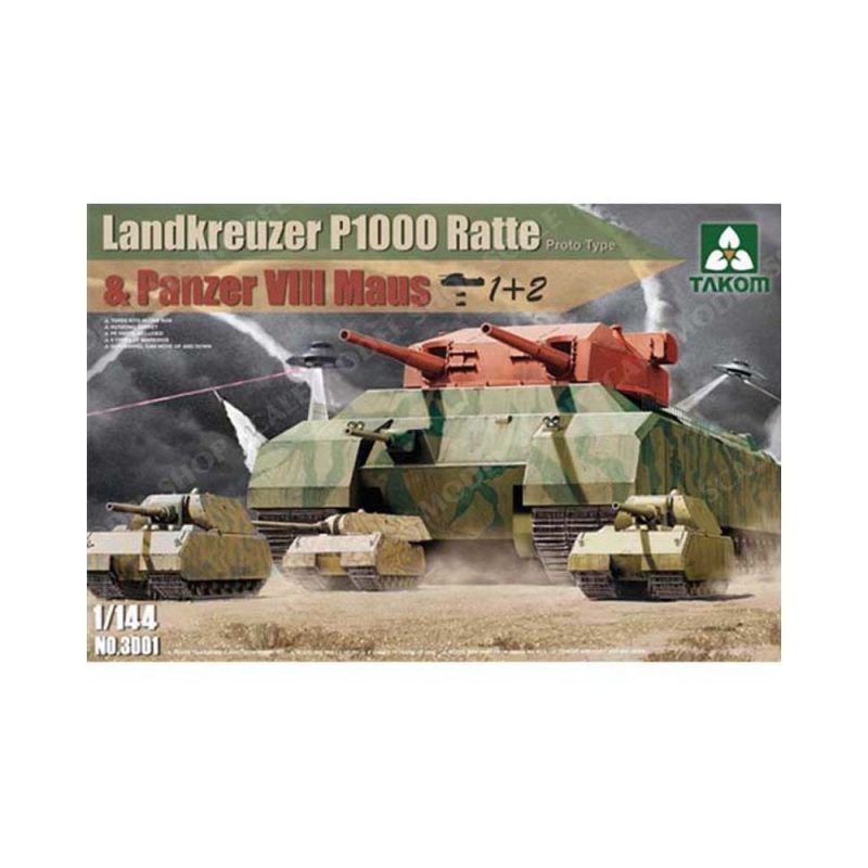 Takom WWII Landkreuzer P1000 Ratte & Pz VIII Maus (1/144) 03001
