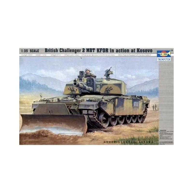1/35 British Challenger 2 MBT KFOR in action at Kosovo w/dozer blade Trumpeter 00345