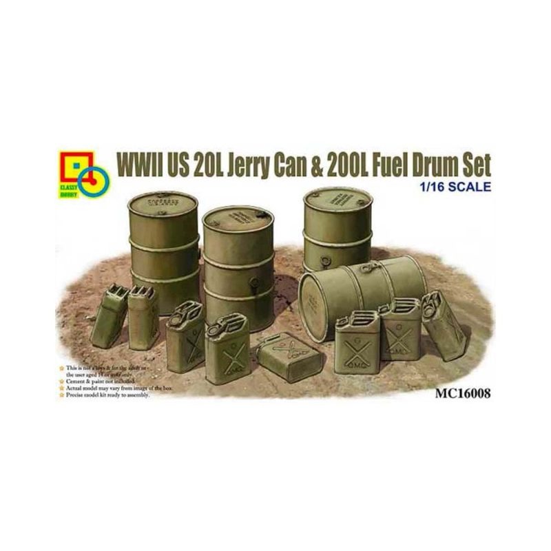 1/16 WWII US 20L Jerry Can & 200L Fuel Drum Classy Hobby MC16008