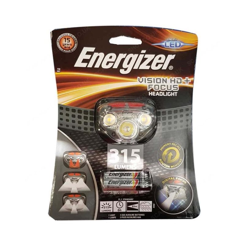 Vision HD+ Focus LED Head Torch 315lm Duracell HDD322