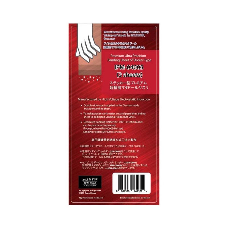 2x Sanding Sheet Grit #400 Infini Model IPM-0400S
