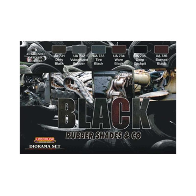LifeColor Shades of Black Paint Set CS-27
