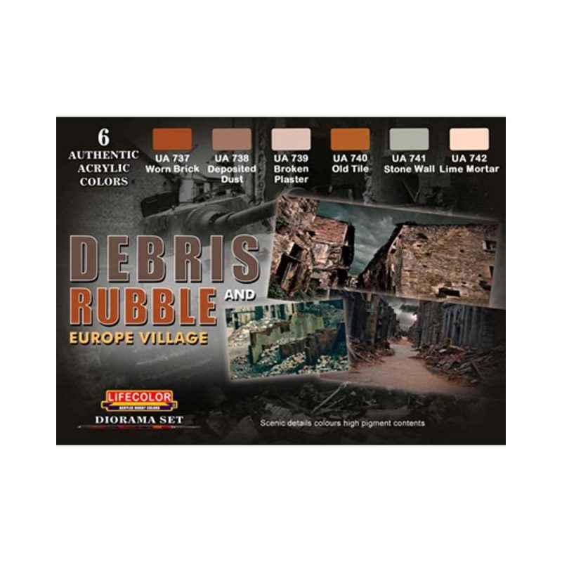 LifeColor Debris & Rubble Weathering Paint Set CS-31