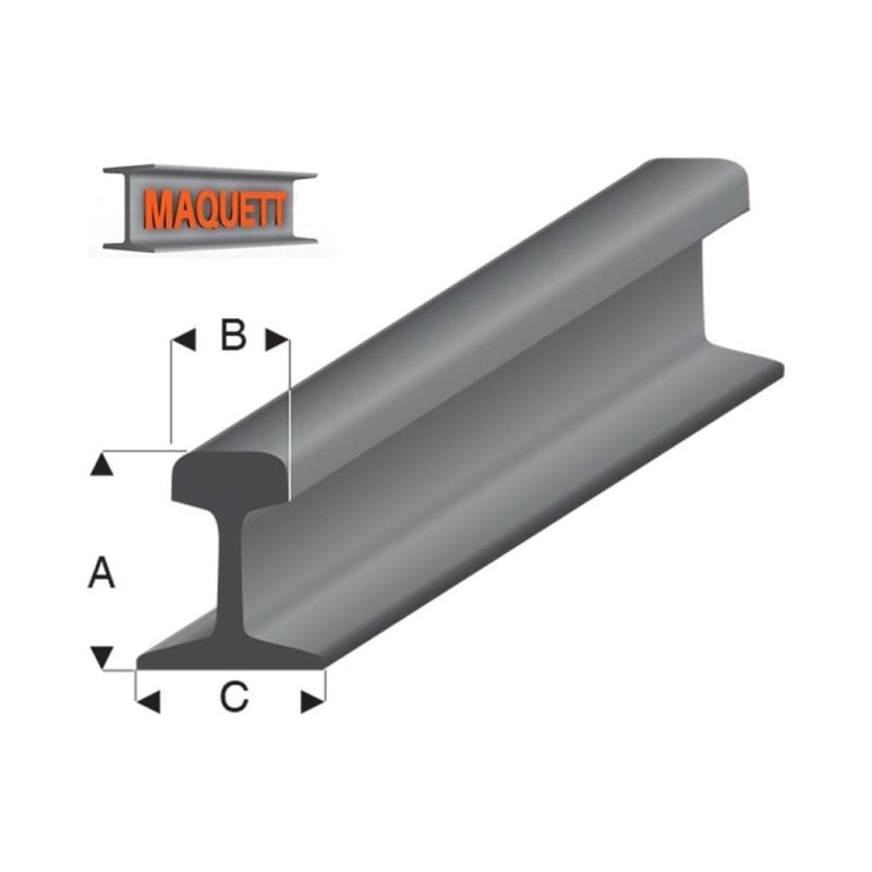 Maquett Styrene Railroad Profile (HO) 460-52