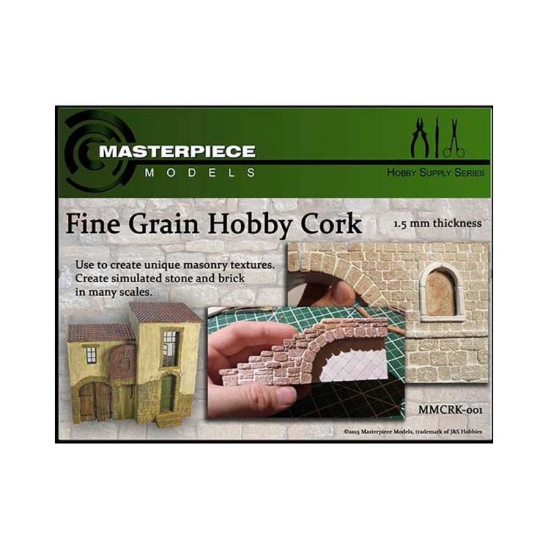 3 Pack 1.5mm Cork Sheet Masterpiece Models MMCRK001