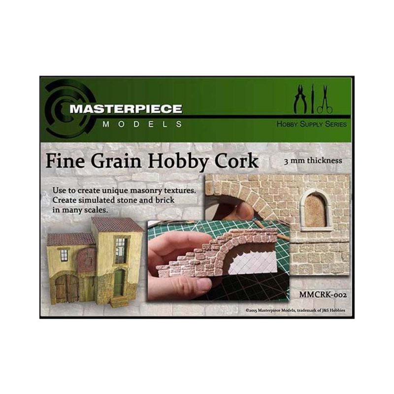 3 Pack 3mm Cork Sheet Masterpiece Models MMCRK002