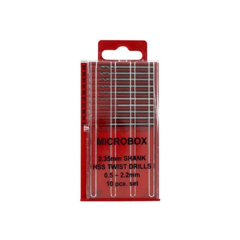 10pc Microbox Drill Set (0.5 - 2.2mm) Modelcraft PDR4005
