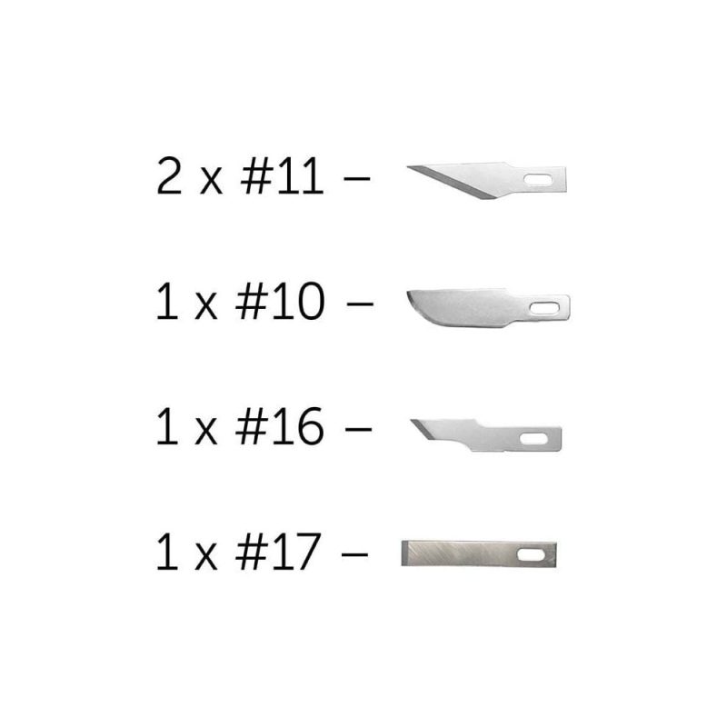 5x Assorted Blades for No.1 Knife Modelcraft PKN1705